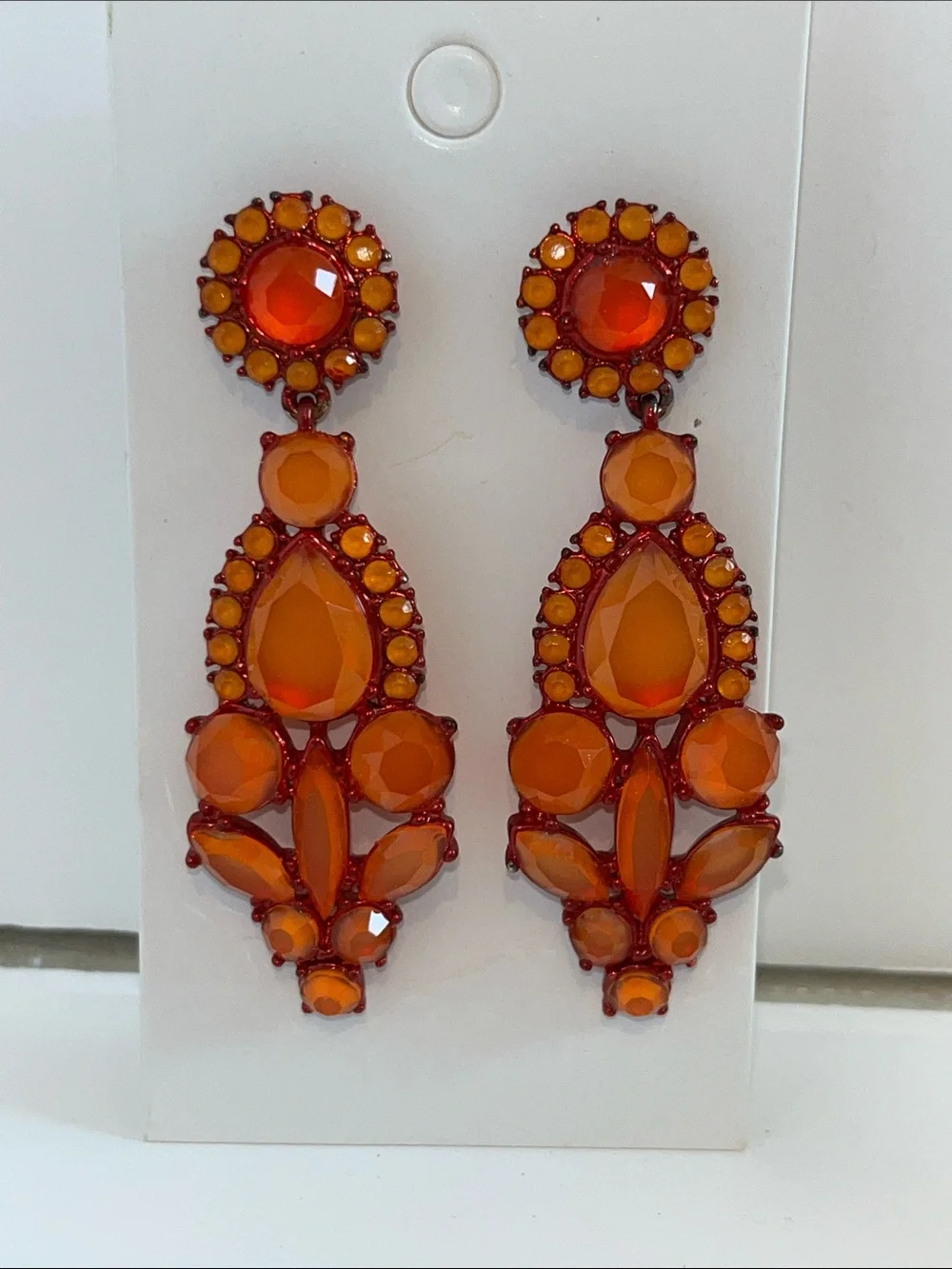 J. Crew Orange Faceted Drop Earrings